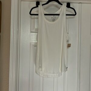 American Eagle Outfitters Cream Tank Top Relaxed Fit